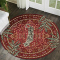 Tribal Rugs Summer Tropical 4ft Round Area Rugs Wine Red Traditional Boho by Aldopein
