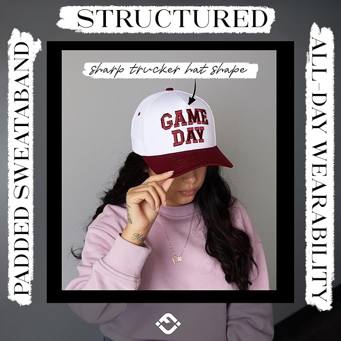 Funky Junque Trucker Hat Women Men 2-Tone Baseball Cap – Vintage Western Style Embroidered Snapback, Premium Cotton Blend