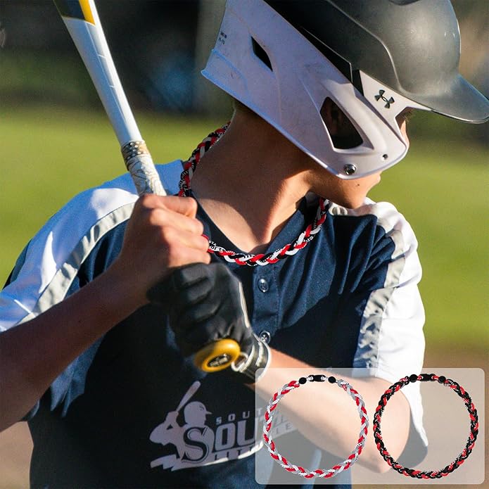 3 pcs Baseball Rope Necklaces, League Team Colors Braided Necklace, Baseball Team Gifts