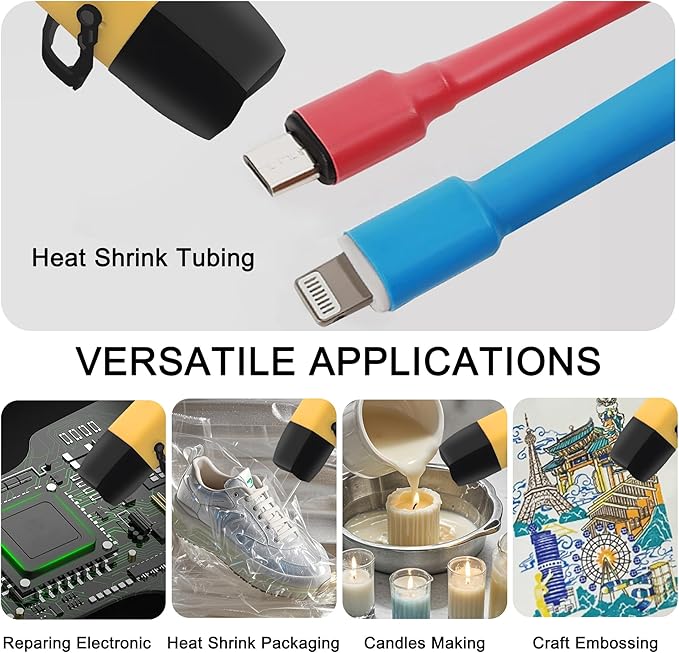 mofa Mini Variable Temp Heat Gun 350W 250℉~850℉ Fast Heating, LCD Digital - Image 6