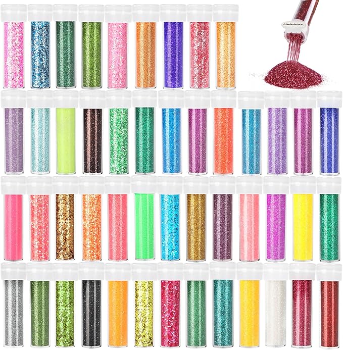 Glitter, 48 Colors Fine Glitters by Halobios