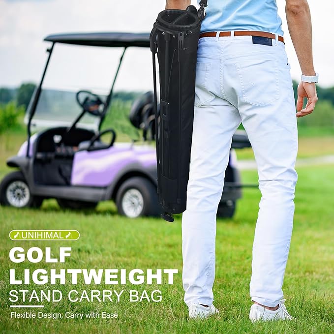 UNIHIMAL Golf Lightweight Stand Carry Bag– Easy to Carry and Durable Pitch n Putt Golf Bag for The Driving Range, Par 3 and Executive Courses–31.5 inches Tall