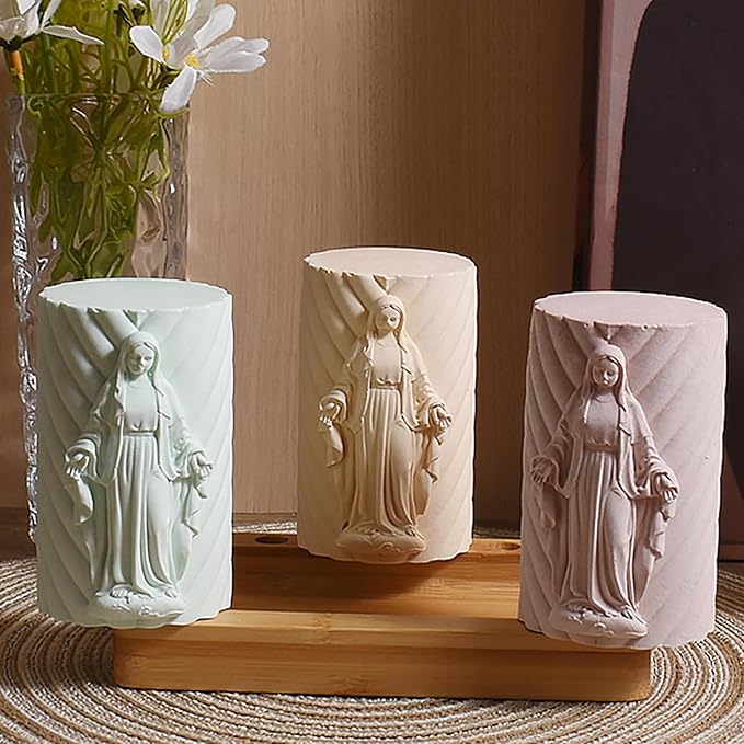 Religion Cylinder Nativity Jesus Angel Soap Resin Casting 3D Nativity Scene - Image 4