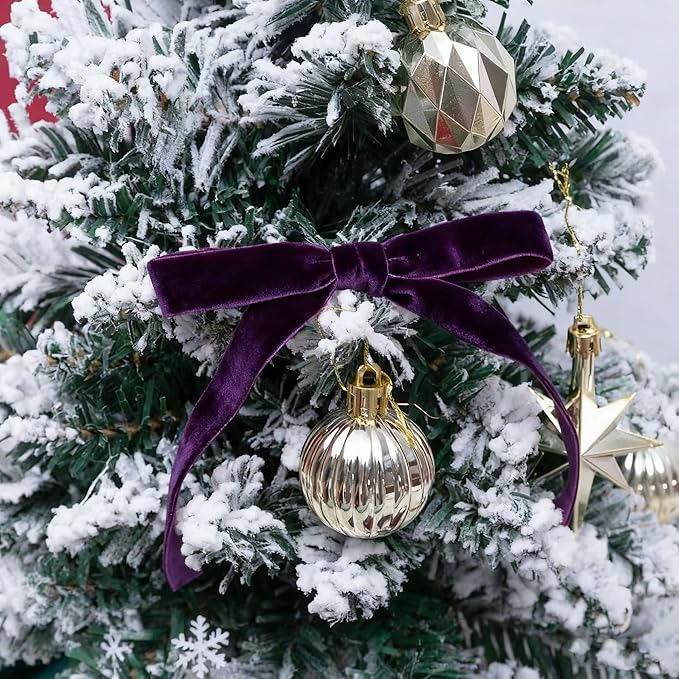 Vintage Purple Velvet Ribbon Christmas Ribbon - Image 3