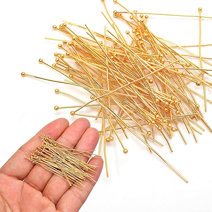 150pcs 18K Gold Filled Ball Pins Non Tarnish Craft Earring Bracelet Jewelry - Image 3