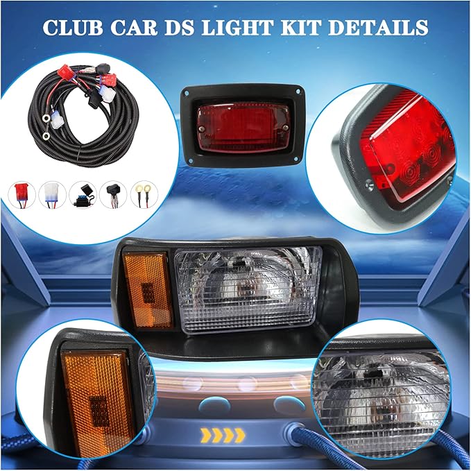 Golf Cart Club Car DS LED Light | Headlights & LED Tail Lights For Club Car DS Gas & Electric golf carts (1993 & up) 12V