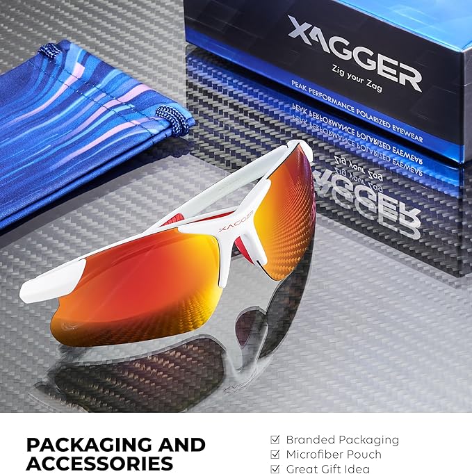 Xagger Kids Youth Polarized Sports Sunglasses for Boys Girls Baseball Softball Glasses TR90 Frame
