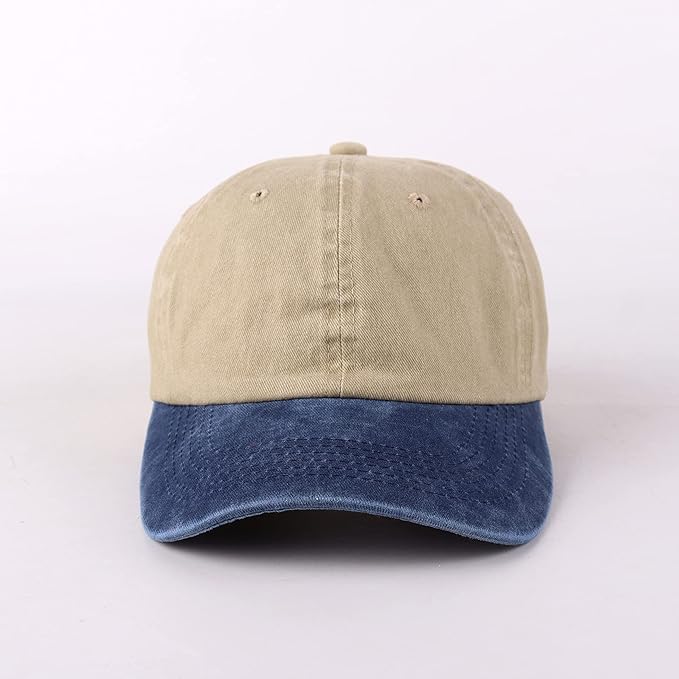 LANGZHEN Unisex Baseball Cap 100% Cotton Fits Men Women Washed Denim Adjustable Dad Hat