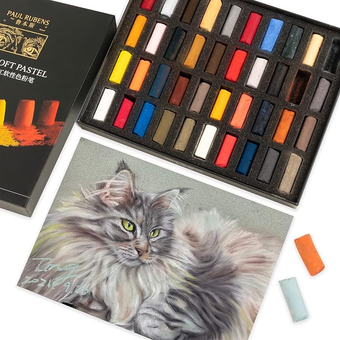 Paul Rubens Professional Soft Pastels, 40 Portrait Colors Chalk Pastels Vibrant by PaulRubens