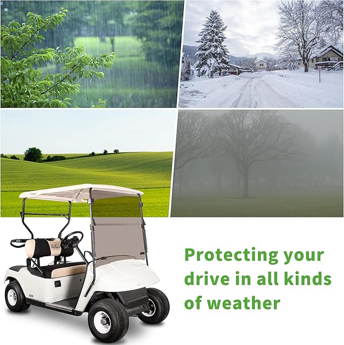 10L0L Golf Cart Windshield Compatible with EZGO TXT Windshield, Foldable & UV Protection Fit (1995-2013) EZGO TXT and Medalist Golf Cart Models- Tinted & Clear