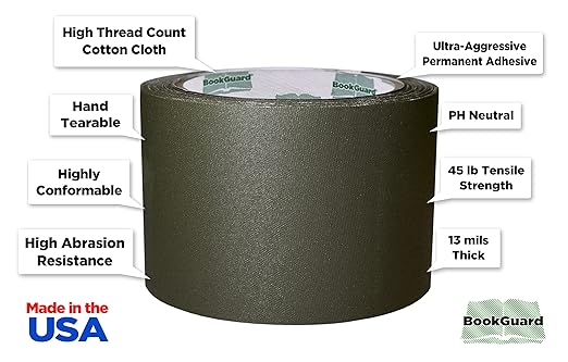 BookGuard 3 inch Premium Bookbinding Repair Cloth Tape, 15 Yard Roll - Image 2