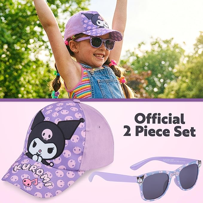 Hello Kitty | Disney Stitch | Care Bears Baseball Cap & Sunglasses for Girls UV400 Sun Protection Gifts for Girls
