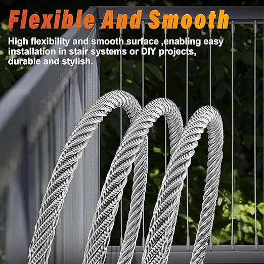 Stainless Steel Cable for Railing - 250FT 1/4" T316 Wire Rope - 7 x 19 Strands - Image 5