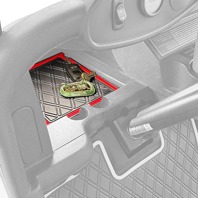 Xtreme MATS Dash Mat Compatible with EZGO RXV Golf Carts - Double Diamond Rubber Liner for GolfCar Cubbys and Dashes - Fits RXV Factory Dash - Golf Cart Accessory (Red Trim, EZGO RXV)