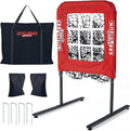 9 Hole Pitching Net with Strike Zone, Baseball Softball Pitching Target – Adjustable Height Portable Indoor Outdoor Training Equipment for Pitchers of All Levels, Coaches, and Players