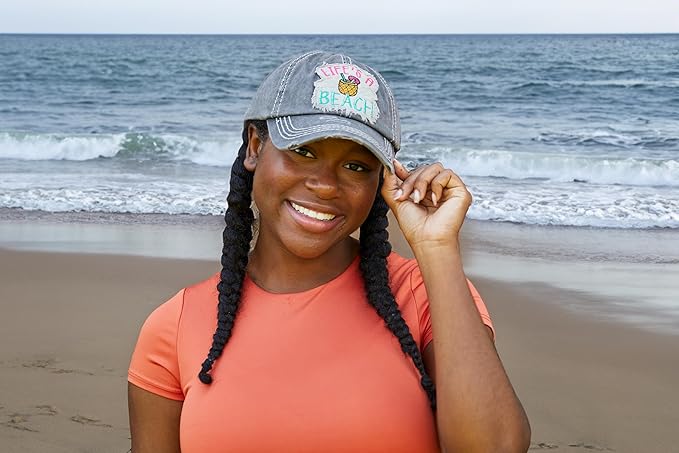 Funky Junque Distressed Vintage Baseball Cap - Embroidered Patch Women's Hat - Holiday, Lifestyle & Patriotic Designs
