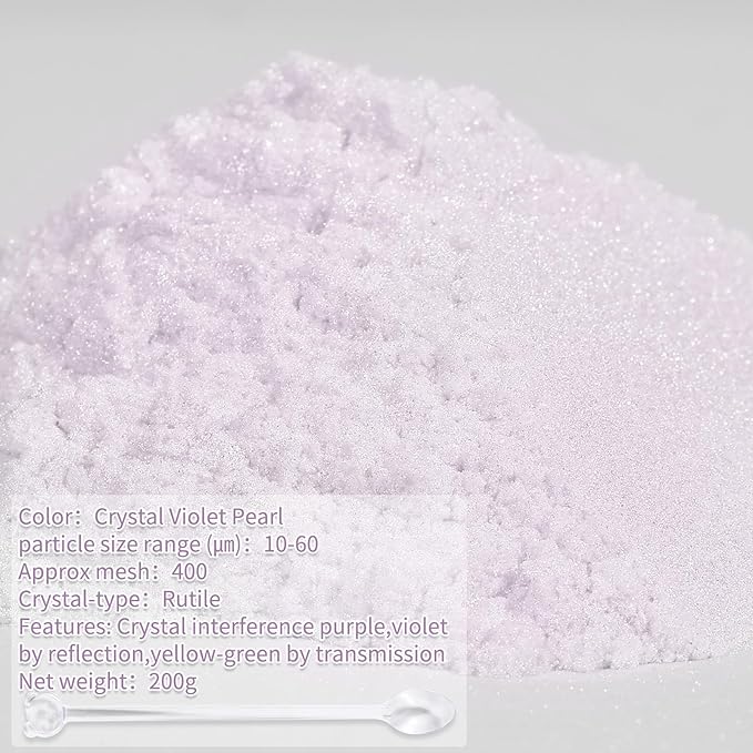 Mica Powder, 7.05OZ（200g）, Crystal Violet Pearl Mica Powder Pigment - Image 2