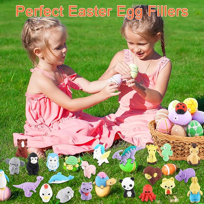 80Pcs Animal Erasers Kids Desk Pets Pencil Erasers 3D Puzzle Eraser Bulk Fun - Image 7