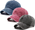 3 Pack Washed Plain Vintage Baseball Cap Cotton Adjustable Twill Bulk Low Profile Classic Dad Hat for Men/Women