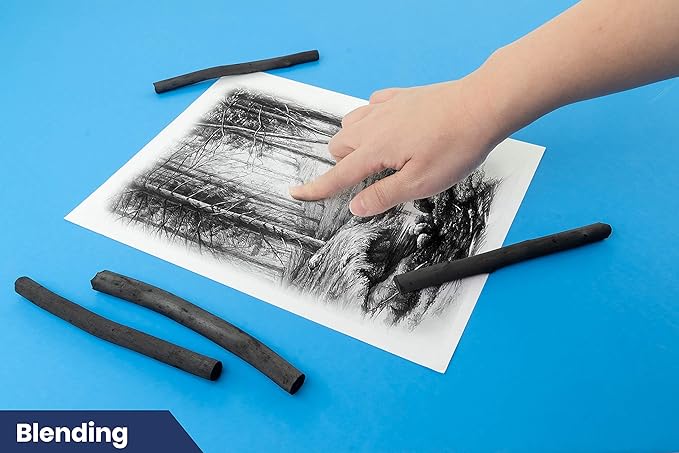 Pacific Arc Large Vine Charcoal Stick 5/Pkg, Thick Willow Charcoal - Image 5
