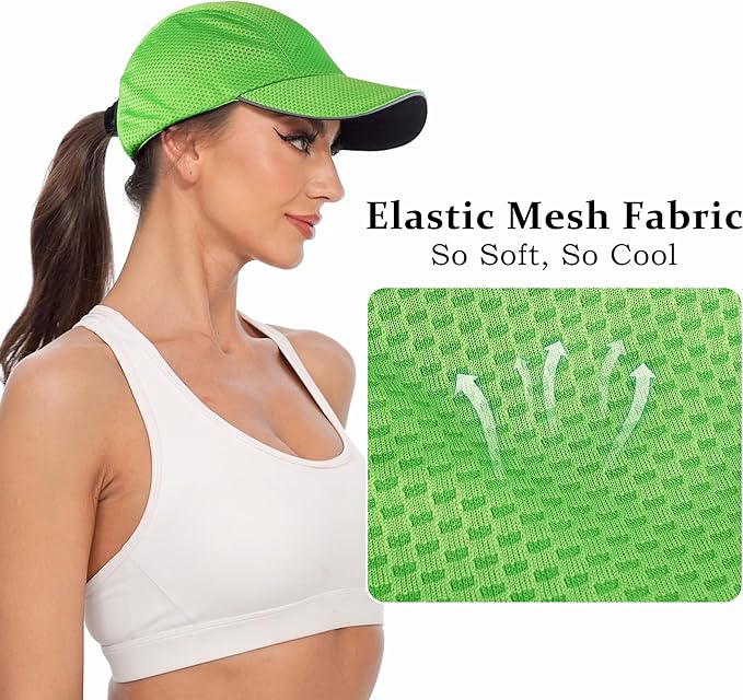 GADIEMKENSD Women's Race Day Running Cap Performance Mesh Hat - Excellent Ventilation, Lightweight, Reflective Safety