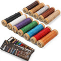 12 Colors Waxed Thread for Leather Sewing, 660 Yards Flat Leather Sewing Thread by Tikjiua