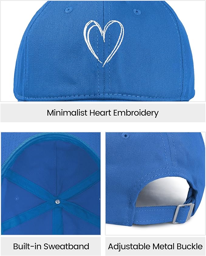 American Trends Womens Baseball Caps Cute Heart Dad Hat, Adjustable Cotton Unisex Cap for Workout, Golf & Everyday Wear