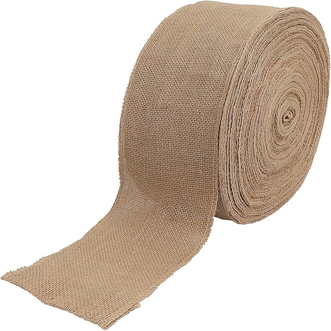 KINJOEK 6 Inch Wide 27 Yards Burlap Ribbon, Natural Jute Fabric Ribbon - Image 8