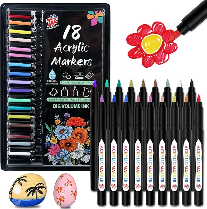 TBC The Best Crafts Acrylic Paint Markers, Big Volume Ink, Waterproof, Suitable by TBCTheBestCrafts