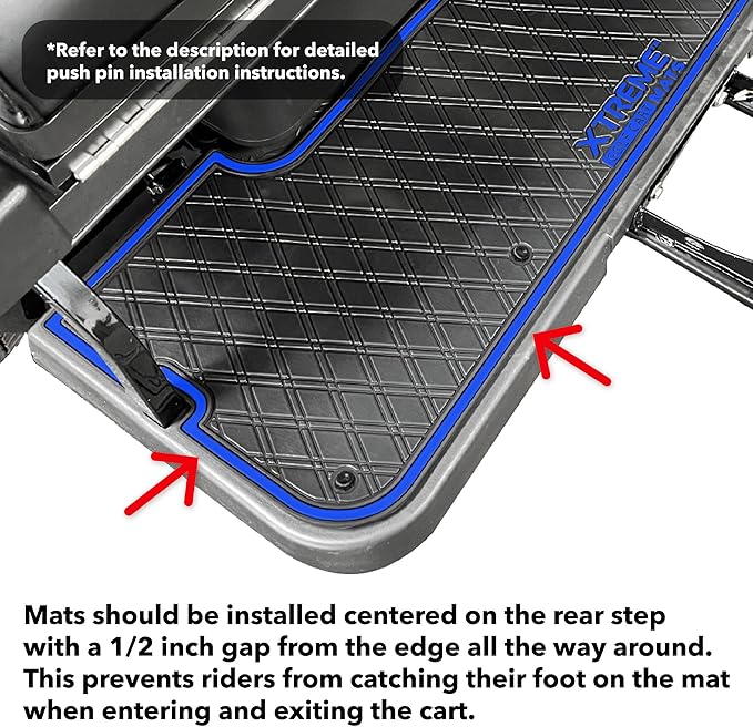 Xtreme MATS Evolution D5 Golf Cart Floor Mat Set - Rubber Double Diamond Design - Fits DMAX, D5, 2+2, 4F, 6F, Including Evolution Maverick and Ranger Trims