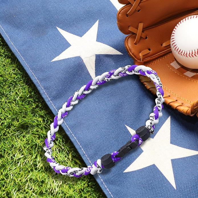 18inch Baseball Necklace,Fashion Tri-Braided Rope Tornado Necklace for Sports Fan