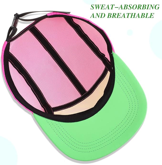 Cindeer 80s 90s Neon Hat Nylon Cap Retro Adjustable Cap for Women Men 80s Costumes Accessories 90s Theme Party