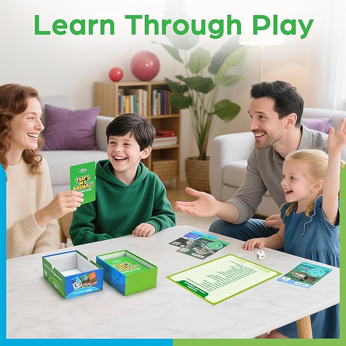 BenBen Guess Animal Card Games for Kids Family, 100 Cards, Educational Board - Image 5