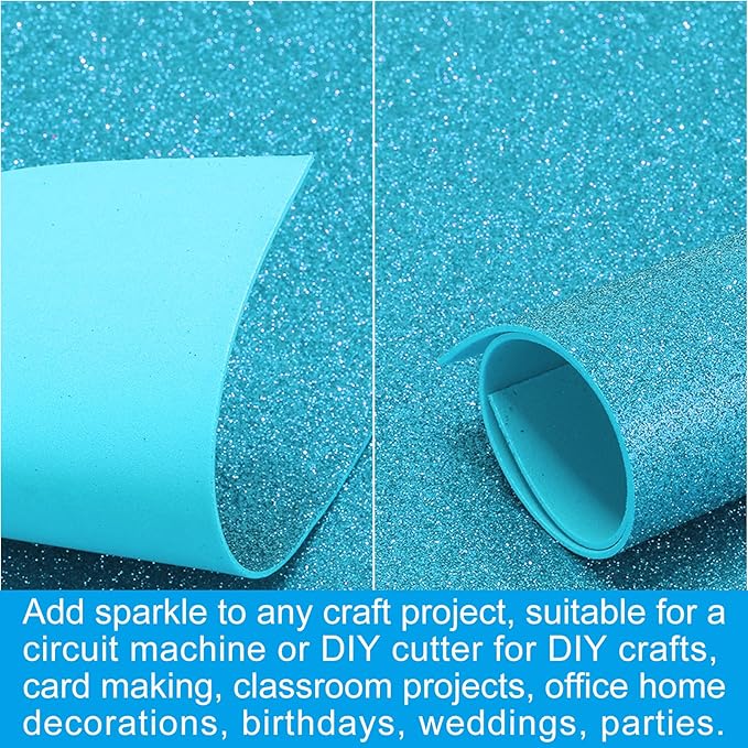 PATIKIL 2mm Thick Non Adhesive Glitter Foam Sheet 16x24inch Blue, EVA Shiny - Image 5