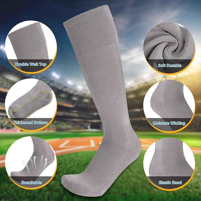 Baseball Socks and Belt Combo for Youth Adult - Softball Sock and Belt for Boys and Girls (2 Pairs of Socks & 1 Belt)