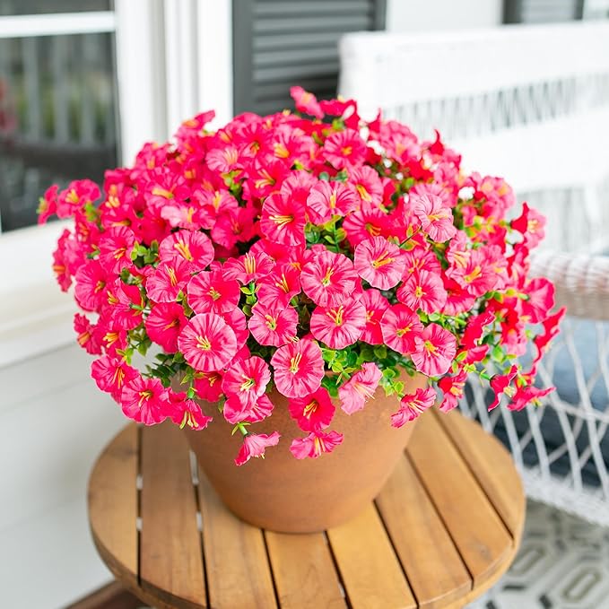 Fake Plants Artificial Flowers for Outdoor Outside Summer Decoration, 12 - Image 4