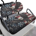 Bulopur Club Car Golf Cart Seat Covers Eagle American Flag Car Seat Cover Towel Blanket for EZGO Txt Club Car and More 2 Person Seats Golf Carts Patriotic Decor