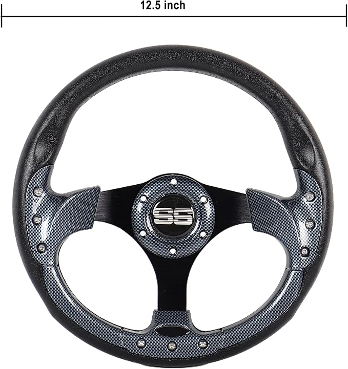 Golf Cart Steering Wheel 12.5 inch Universal for Club Car DS Precedent Tempo EZGO RXV TXT Yamaha