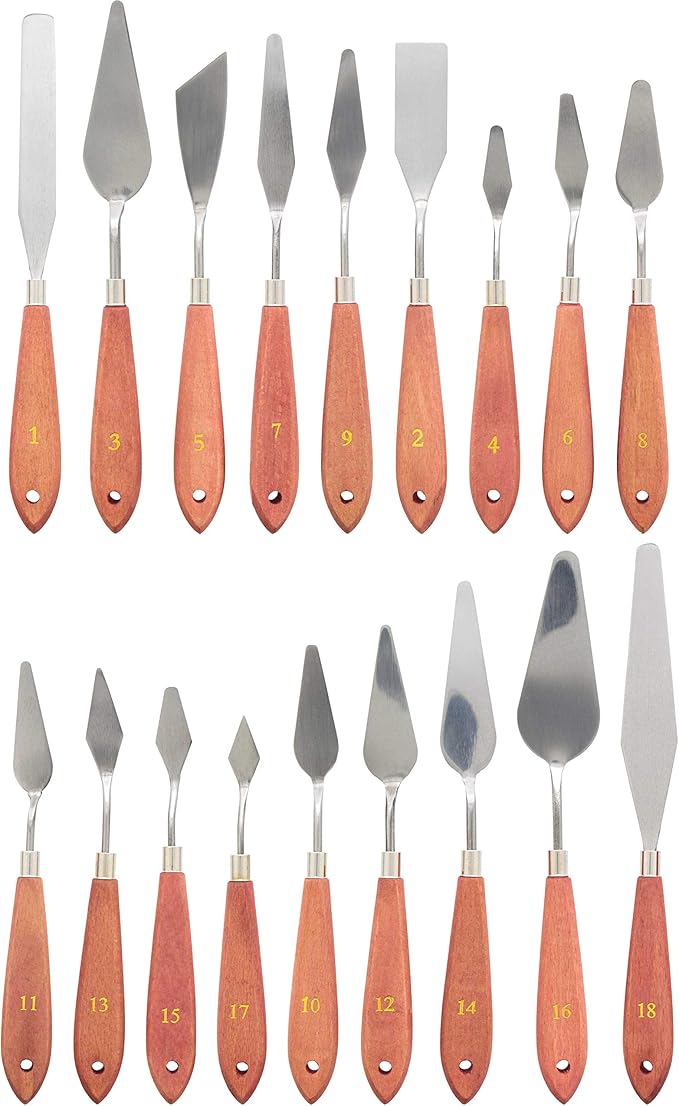 U.S. Art Supply 18-Piece Stainless Steel Palette Knife Set by USArtSupply