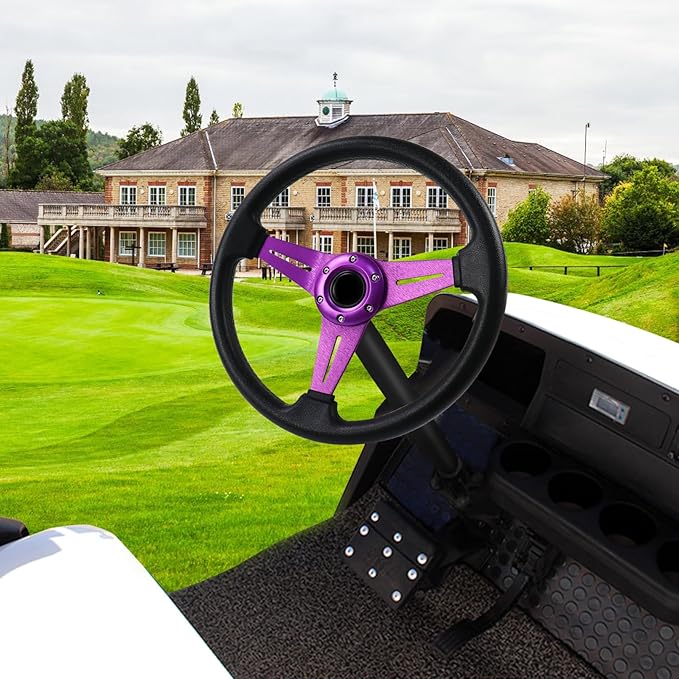 LOSCHEN Golf Cart Steering Wheel Universal Design for Club Car Ds and Precedent EZGO RXV & TXT, for Yamaha Golf Cart Steering Wheel