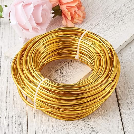 Fashewelry 32.8 Feet 5mm Gold Aluminum Wire Bendable Metal Craft Wire - Image 4