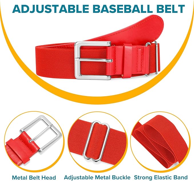 Baseball Socks and Belt Combo for Youth Adult - Softball Sock and Belt for Boys and Girls (2 Pairs of Socks & 1 Belt)