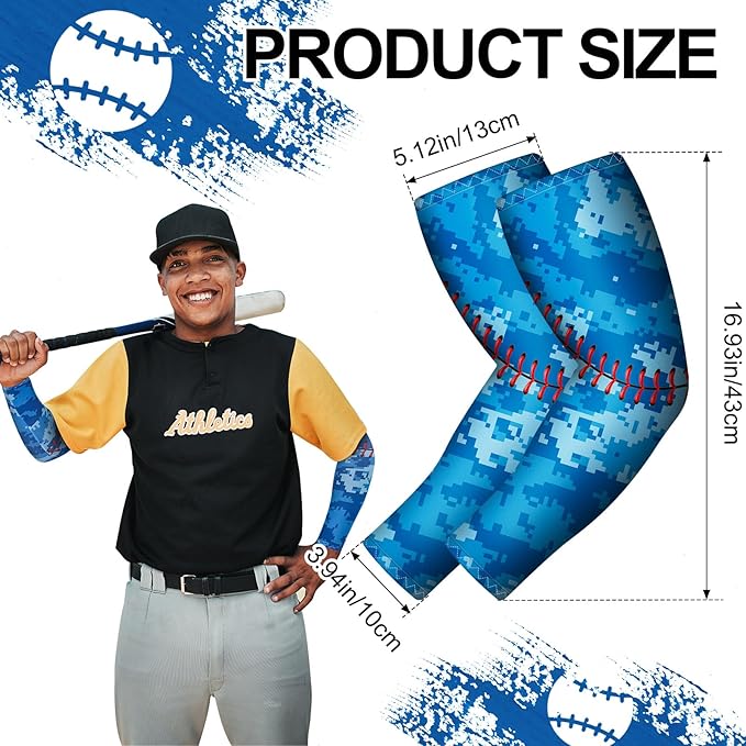 6 Pairs Baseball Arm Sleeve Youth Sports Elbow Compression Baseball Arm Sleeve Sun Protection Anti Slip