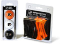 Team Golf NHL Philadelphia Flyers 3 Golf Balls and 50 Golf Tees Logo Imprinted Golf Balls (3 Count) & 2-3/4" Regulation Golf Tees (50 Count), Multi Colored