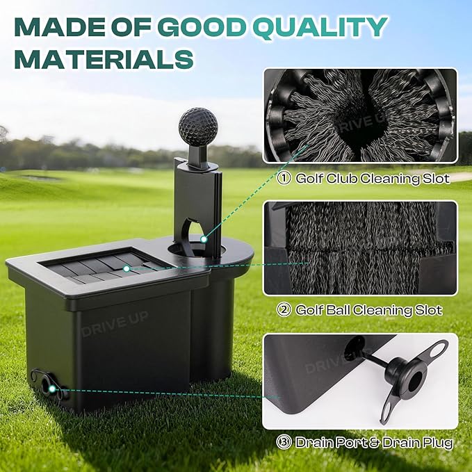 DRIVE UP Golf Cart Ball Washer and Club Cleaner Kit, Passenger Side EZGO Golf Ball Cleaner and Club Head Washer, Suitable for RXV Gas and Electric Golf Carts, OEM 603836