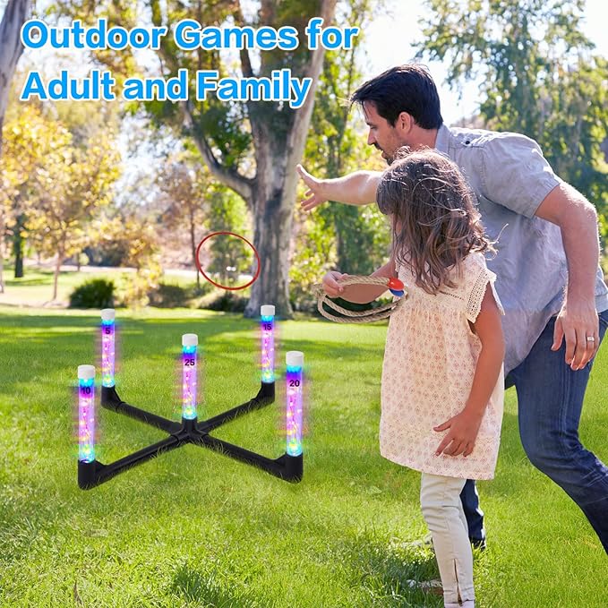 Outdoor Games Ring Toss Games Glow in Dark, Yard Games - Image 2