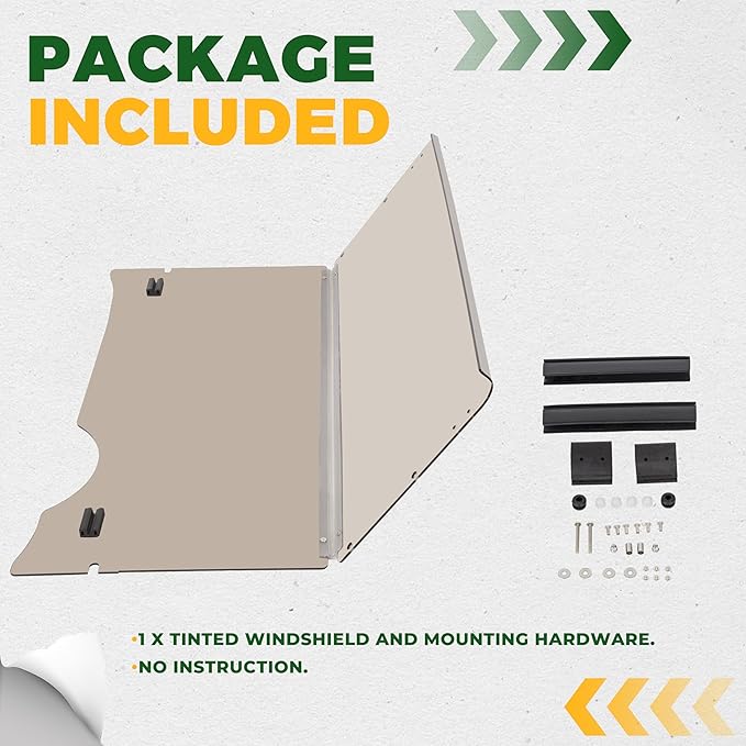 ECOTRIC Tinted Folding Windshield Compatible with 2008-Current EZGO RXV Golf Cart 37"W X 32.25"H