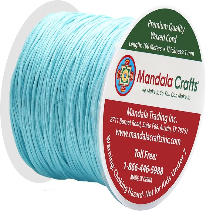 Mandala Crafts 1mm 109 Yards Mint Cotton Waxed Cord - Image 2