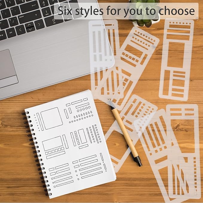 9 Pack Handmade Flexible Planner Stencils, Reusable Templates - Image 3