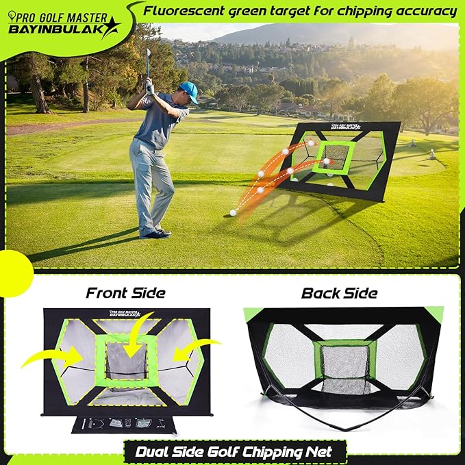 BAYINBULAK Golf Chipping Practice Net Backyard Driving Golf Accessories for Men Gift, 1 Pack